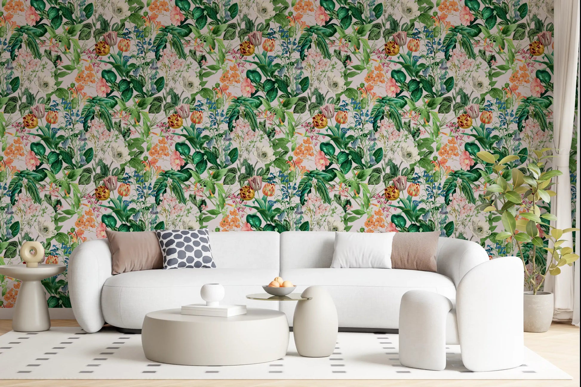 Vintage Botanical Garden Illustration Wallpaper⁠