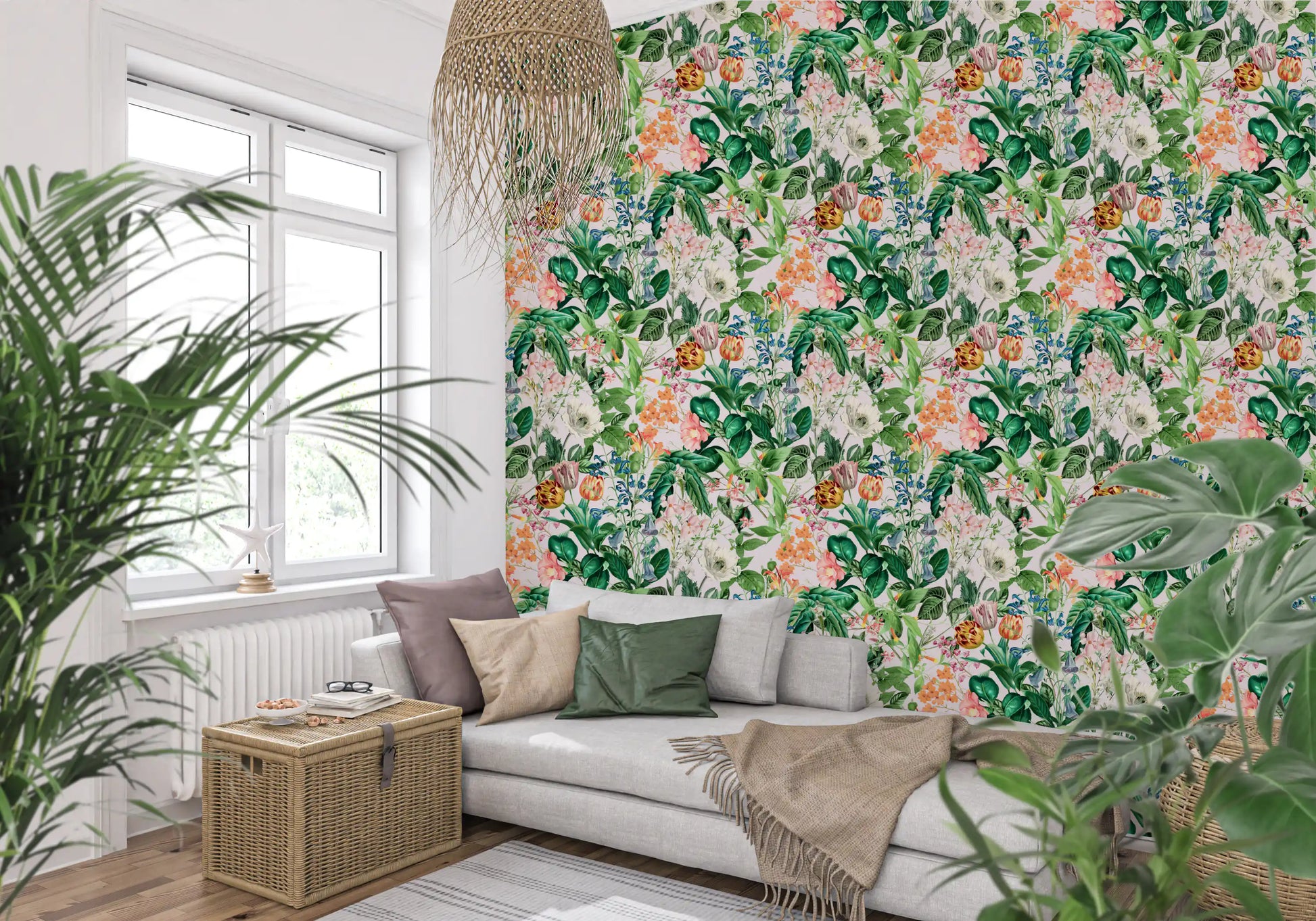 Vintage Botanical Garden Illustration Wallpaper⁠
