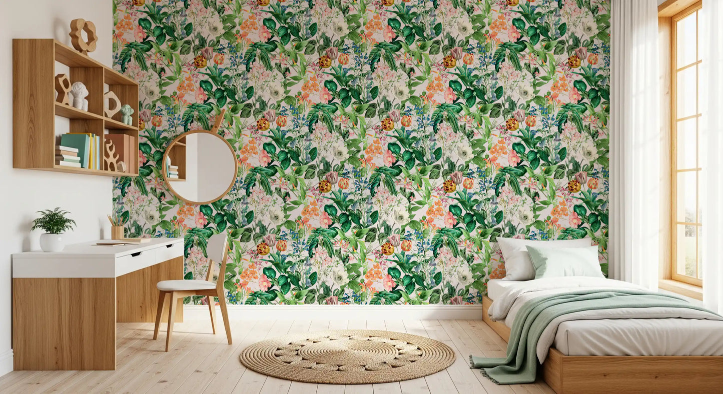Vintage Botanical Garden Illustration Wallpaper⁠