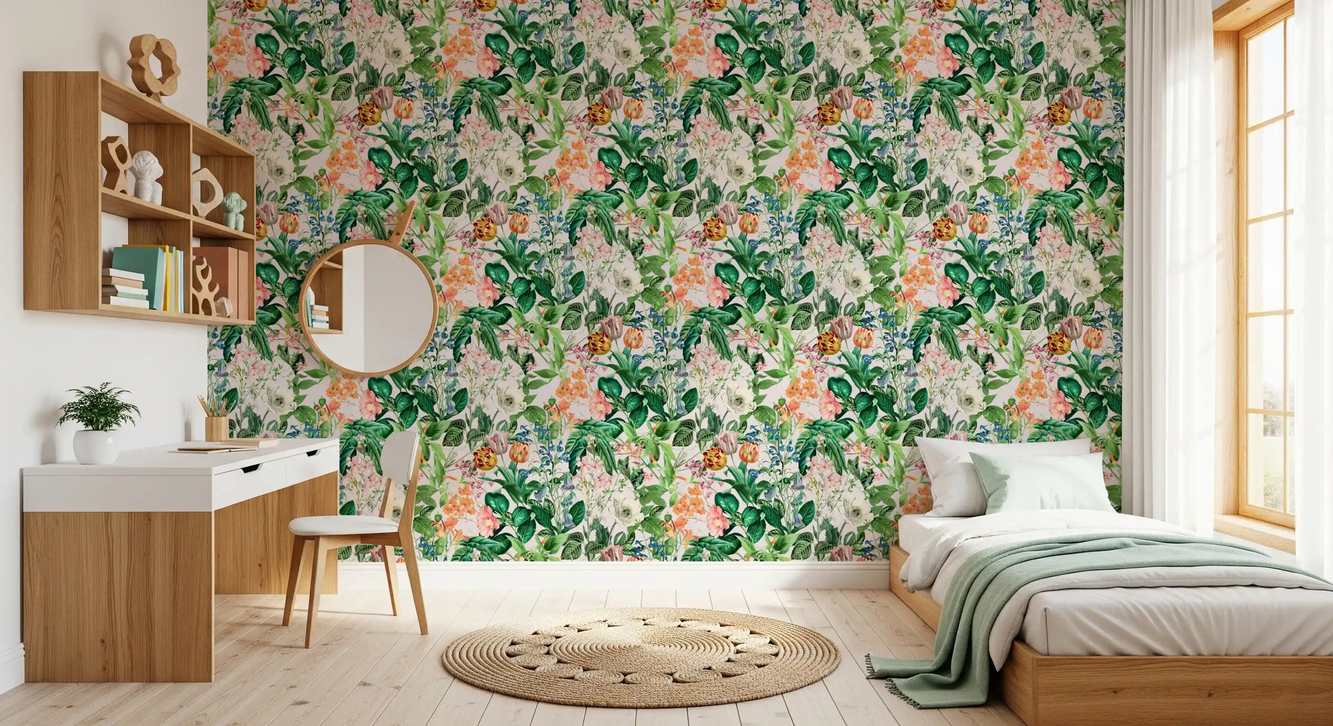 Vintage Botanical Garden Illustration Wallpaper⁠