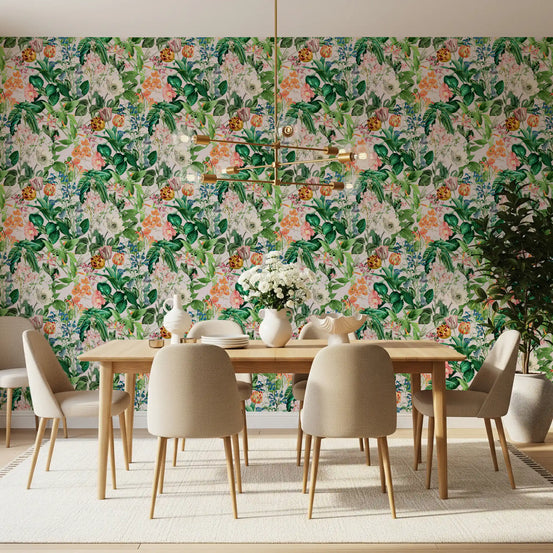 Vintage Botanical Garden Illustration Wallpaper⁠