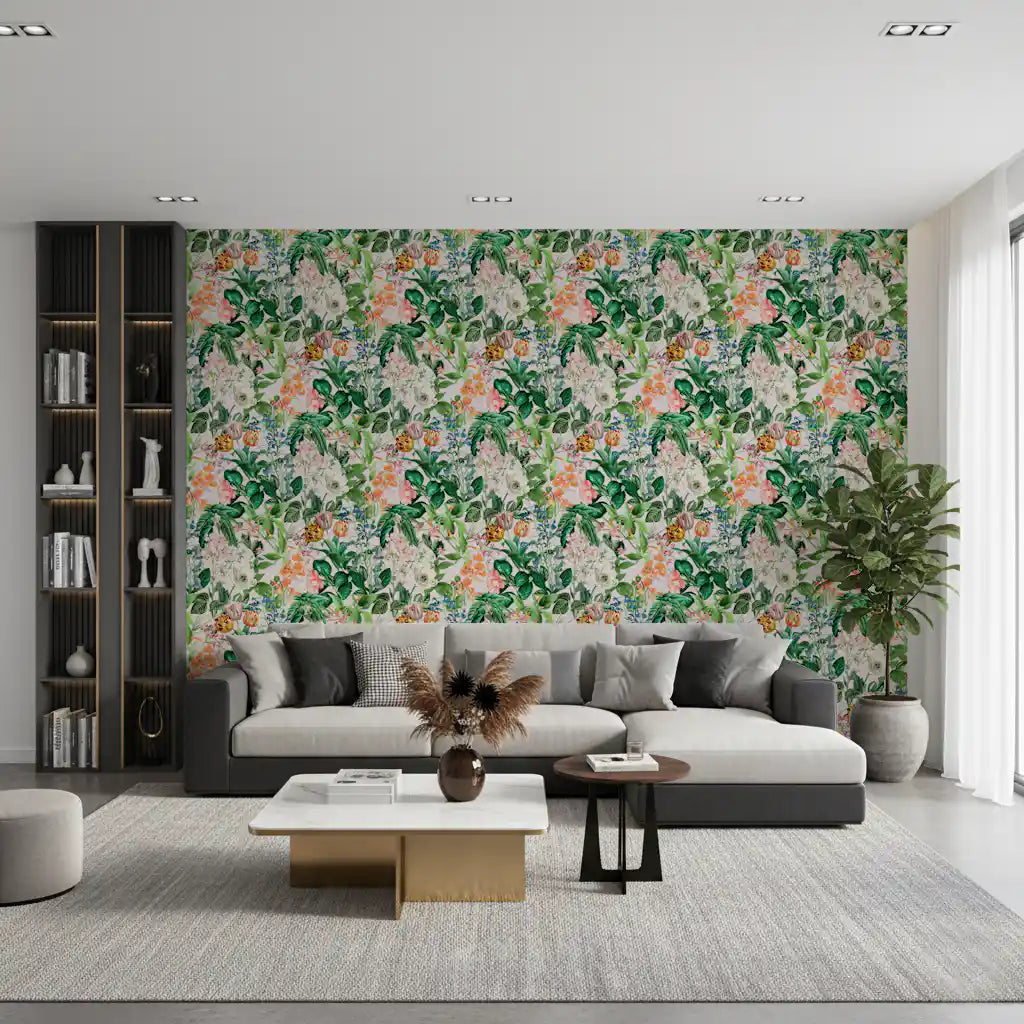 Vintage Botanical Garden Illustration Wallpaper⁠