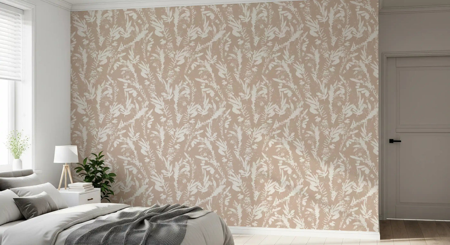 Earthy Brushstroke Leaves Wallpaper⁠