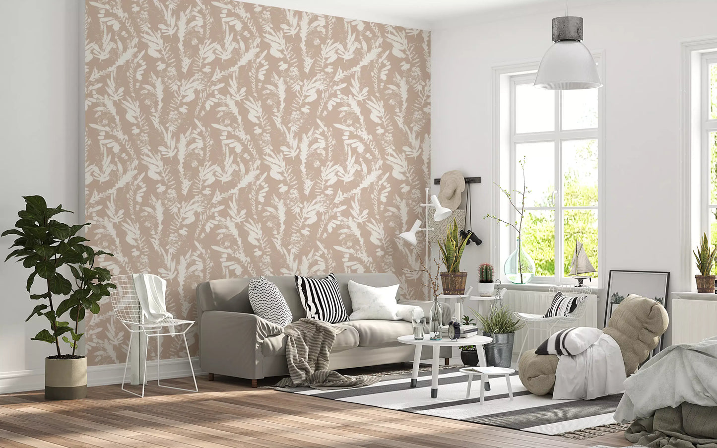 Earthy Brushstroke Leaves Wallpaper⁠