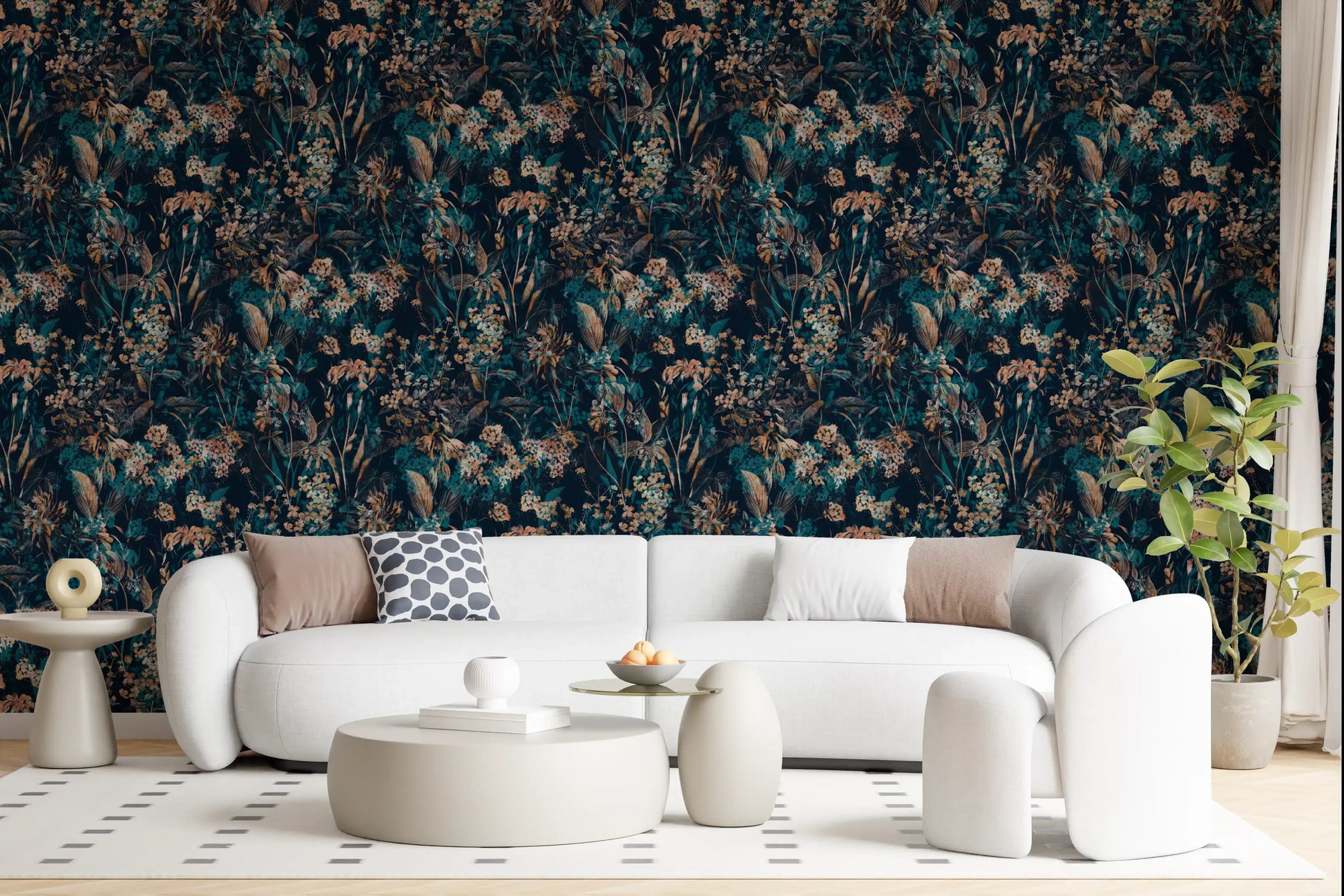 Nocturnal Meadow Pattern Wallpaper⁠