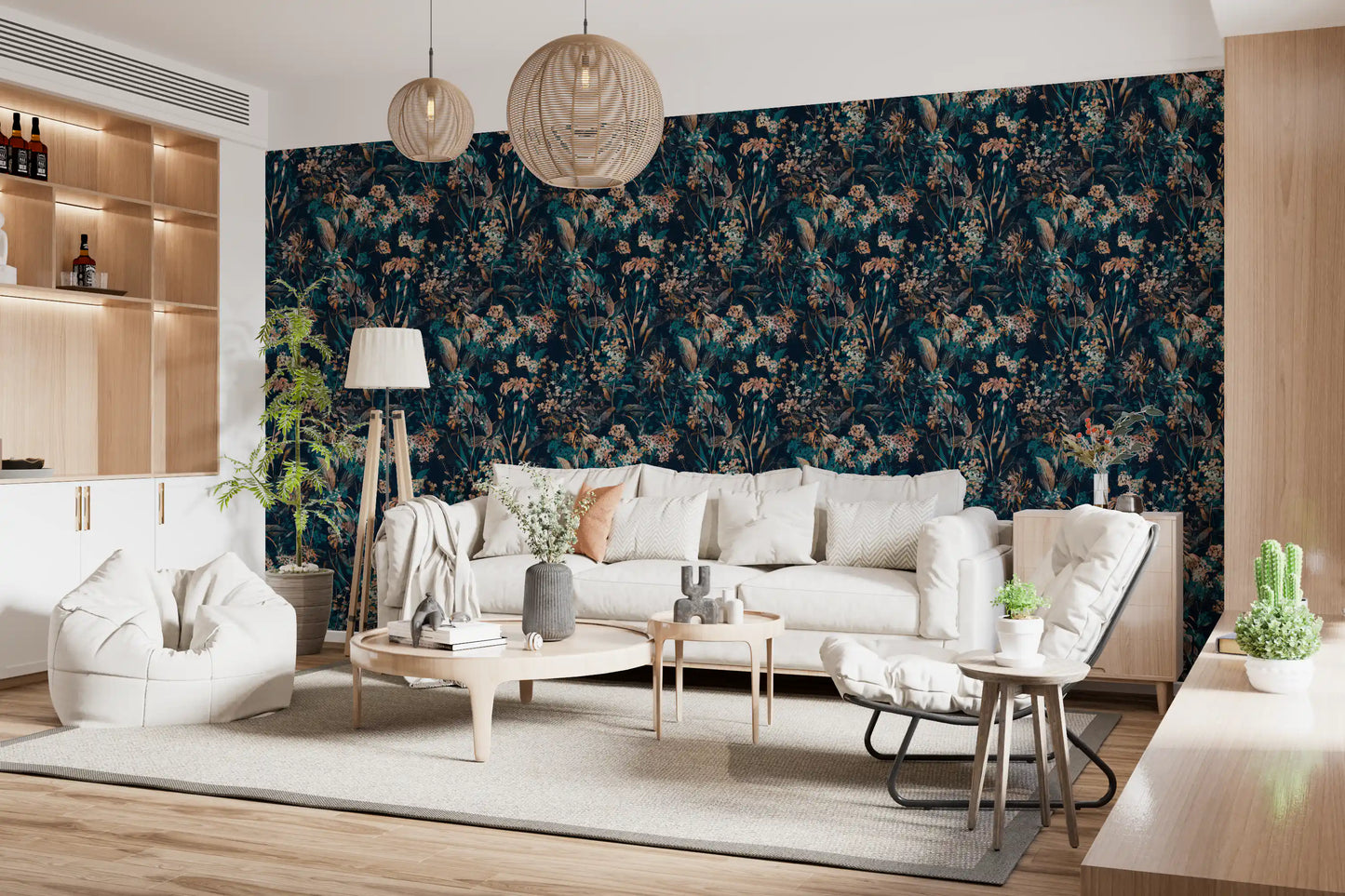 Nocturnal Meadow Pattern Wallpaper⁠