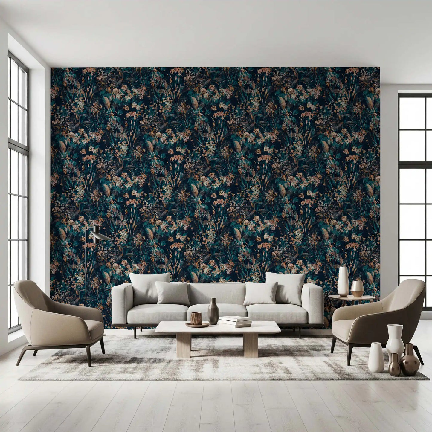 Nocturnal Meadow Pattern Wallpaper⁠