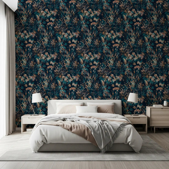 Nocturnal Meadow Pattern Wallpaper⁠