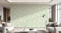 Sage Hand-Painted Vertical Stripes Wallpaper⁠