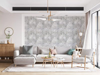 Minimalist Fan Pattern in Grey Wallpaper⁠