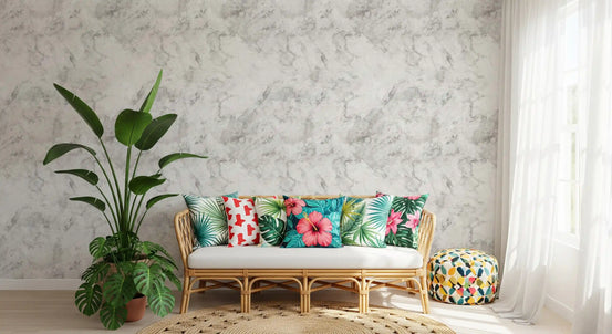 Monochrome Veined Marble Surface Wallpaper⁠