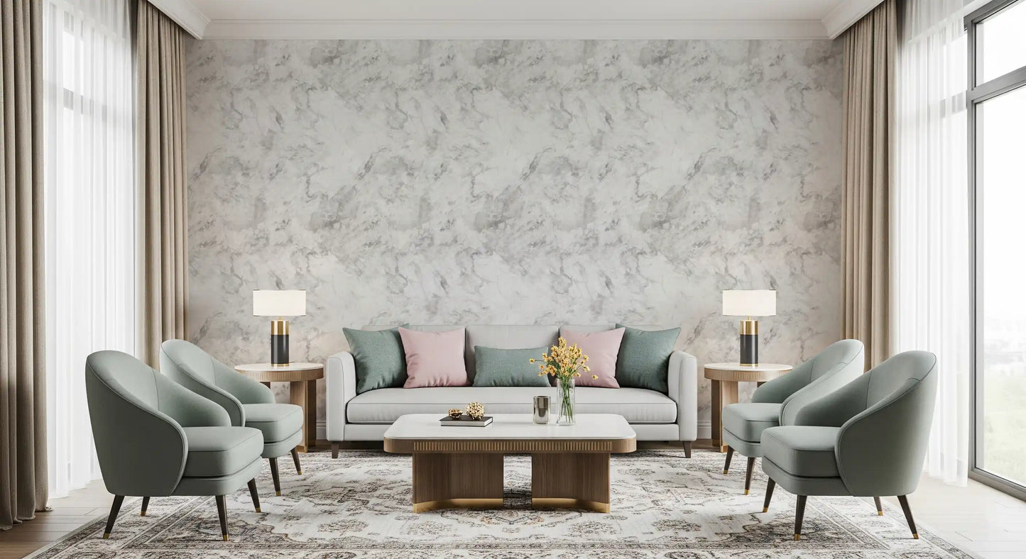 Monochrome Veined Marble Surface Wallpaper⁠