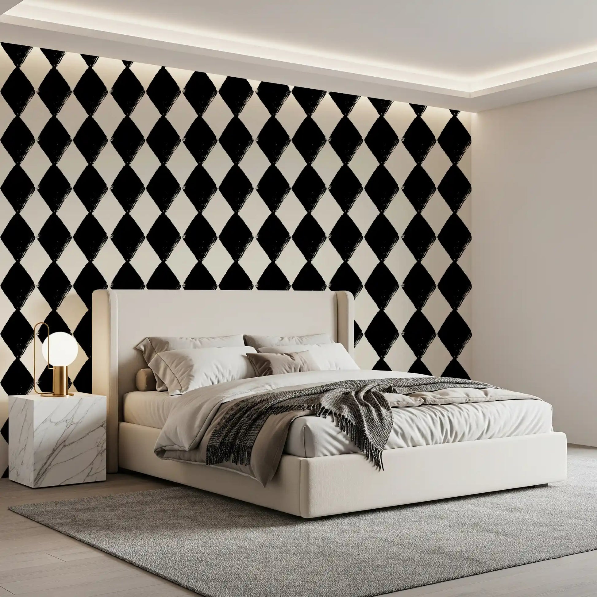 Textured Harlequin Brushwork Wallpaper⁠