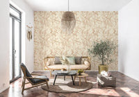 Rustic Botanical Line Art Wallpaper⁠