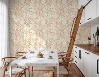 Rustic Botanical Line Art Wallpaper⁠