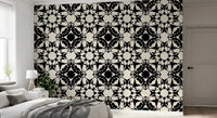 Interlocking Geometric Monochromatic Pattern Wallpaper⁠