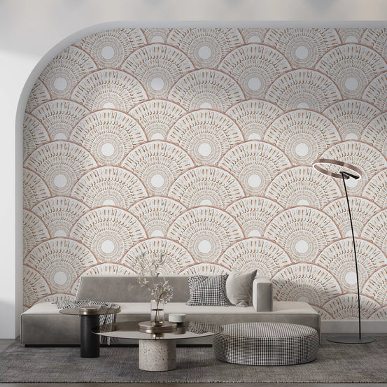 Art Deco Fan Radiating Arcs Wallpaper⁠