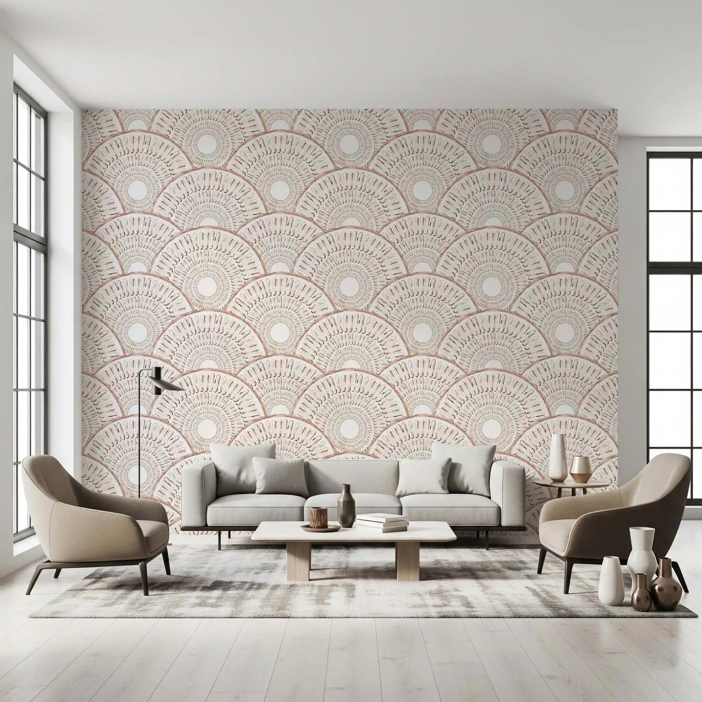 Art Deco Fan Radiating Arcs Wallpaper⁠