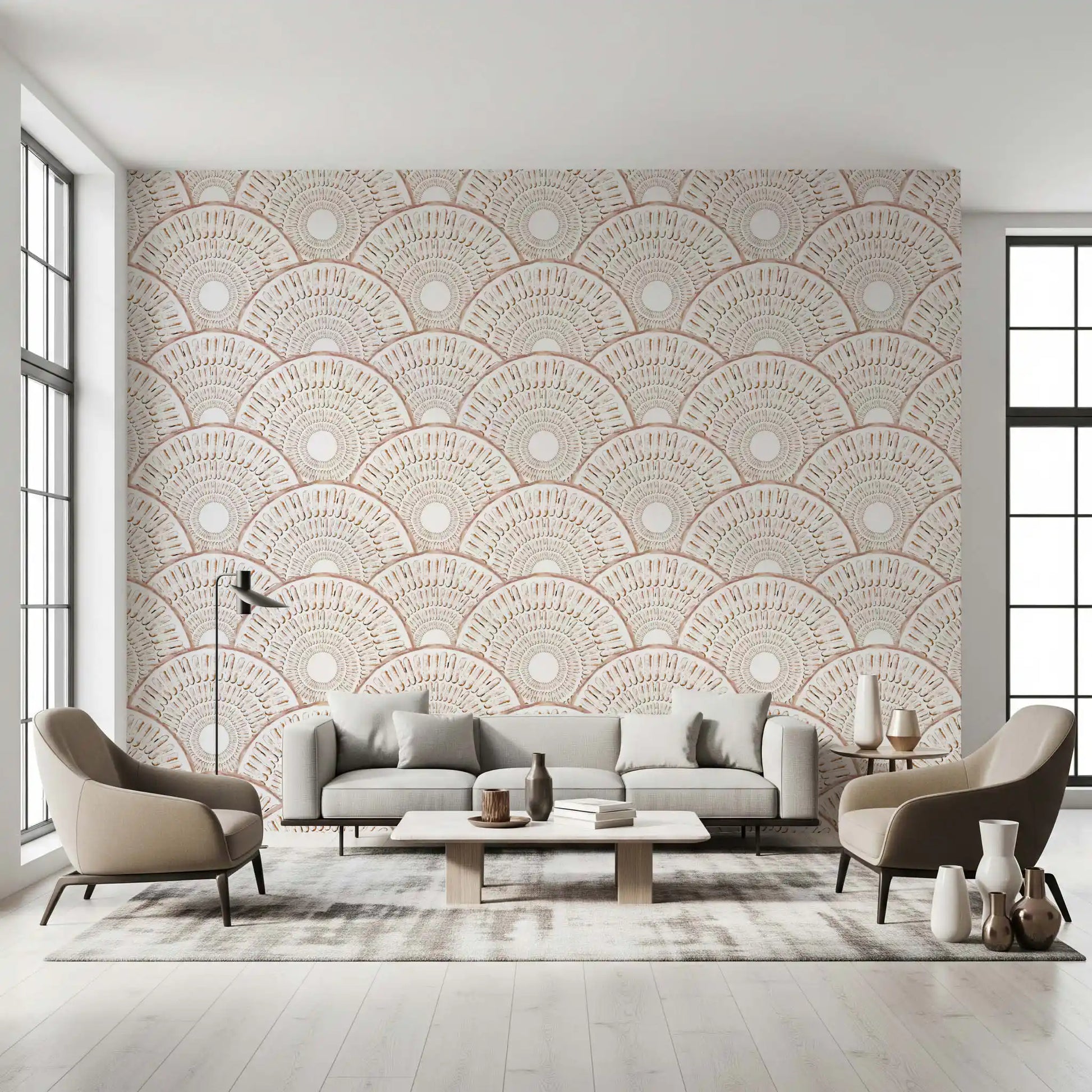 Art Deco Fan Radiating Arcs Wallpaper⁠