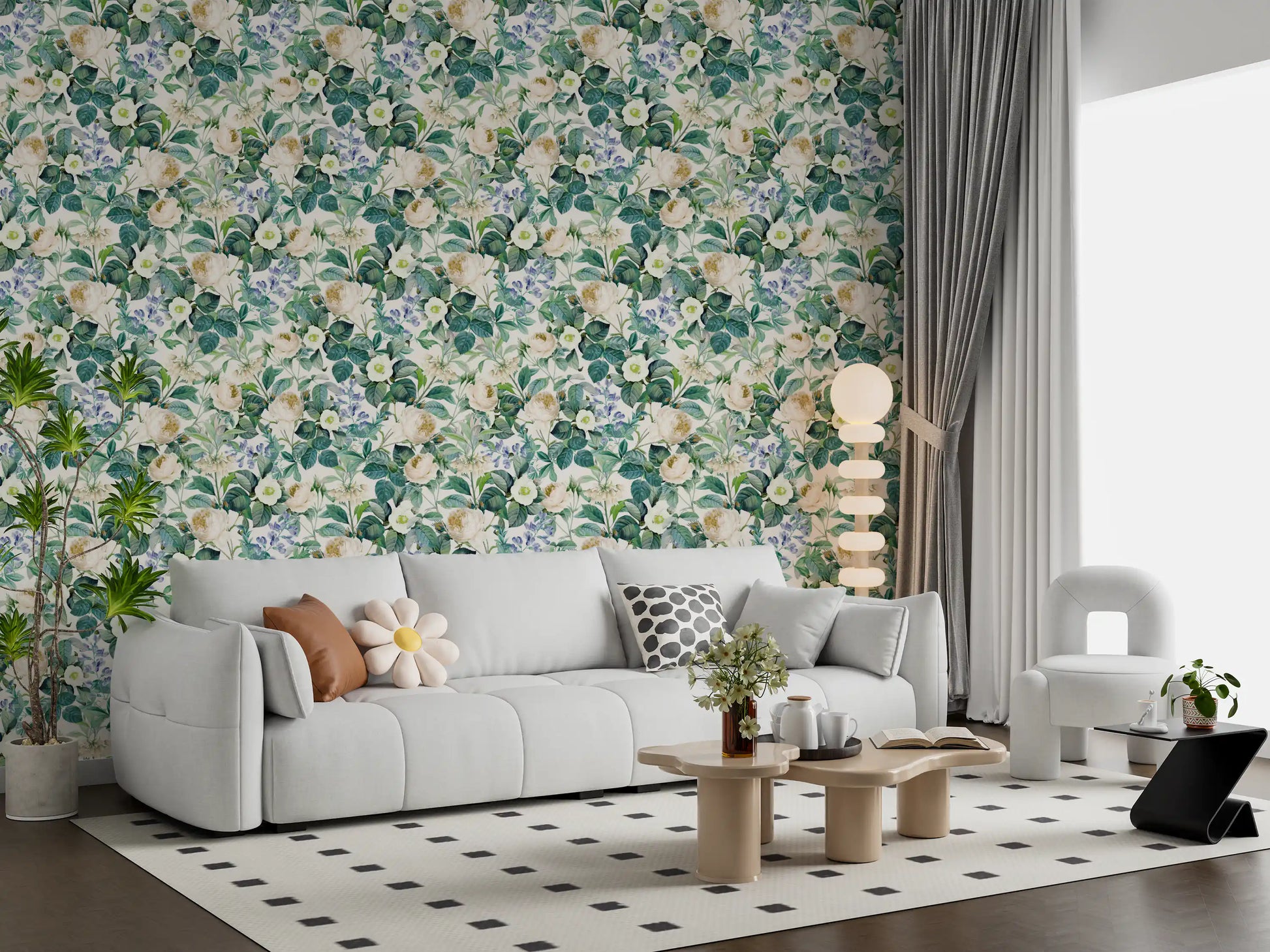 Vintage Botanical English Garden Flora Wallpaper⁠