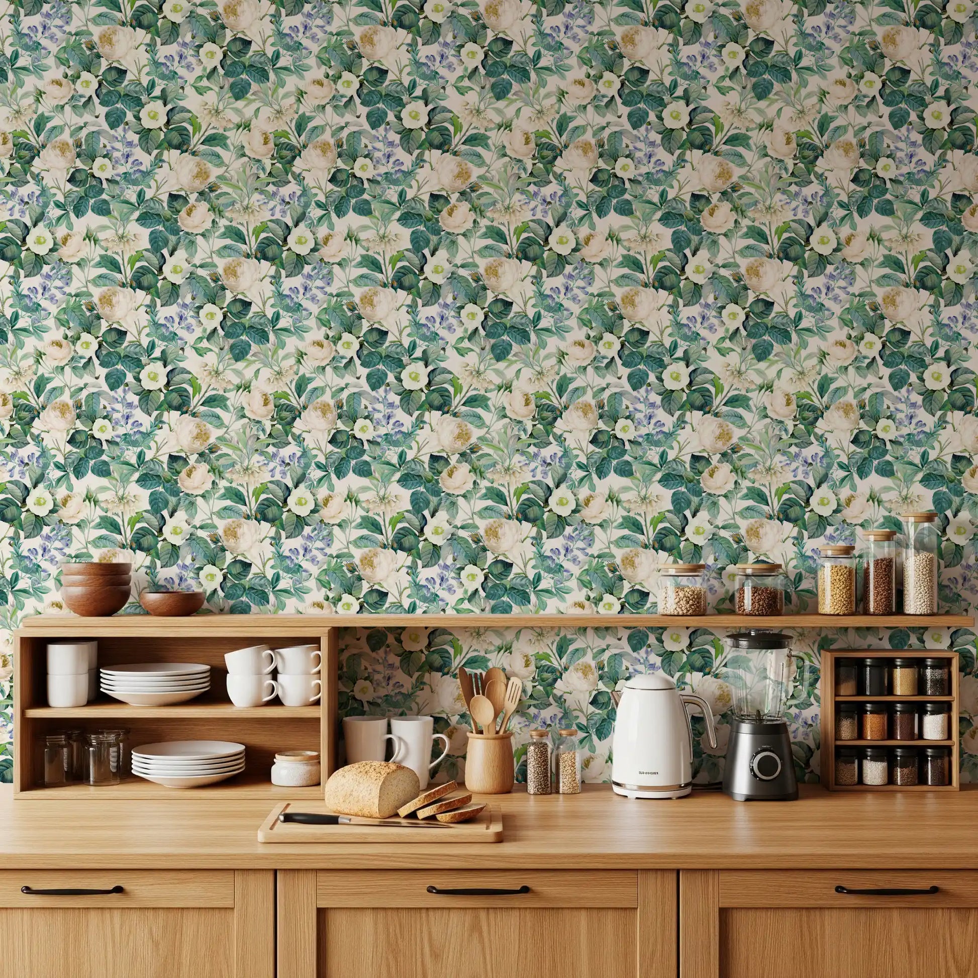 Vintage Botanical English Garden Flora Wallpaper⁠