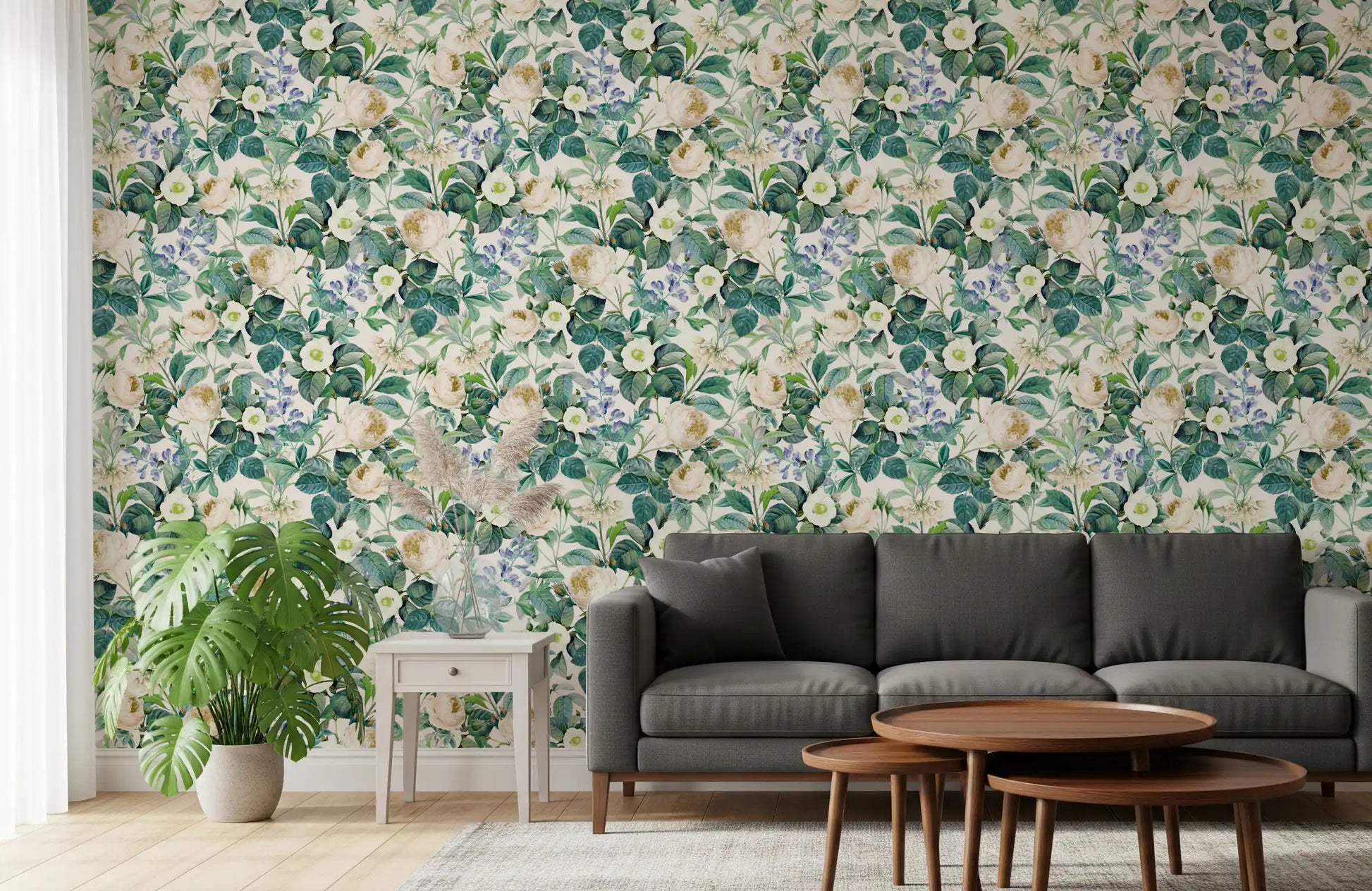 Vintage Botanical English Garden Flora Wallpaper⁠