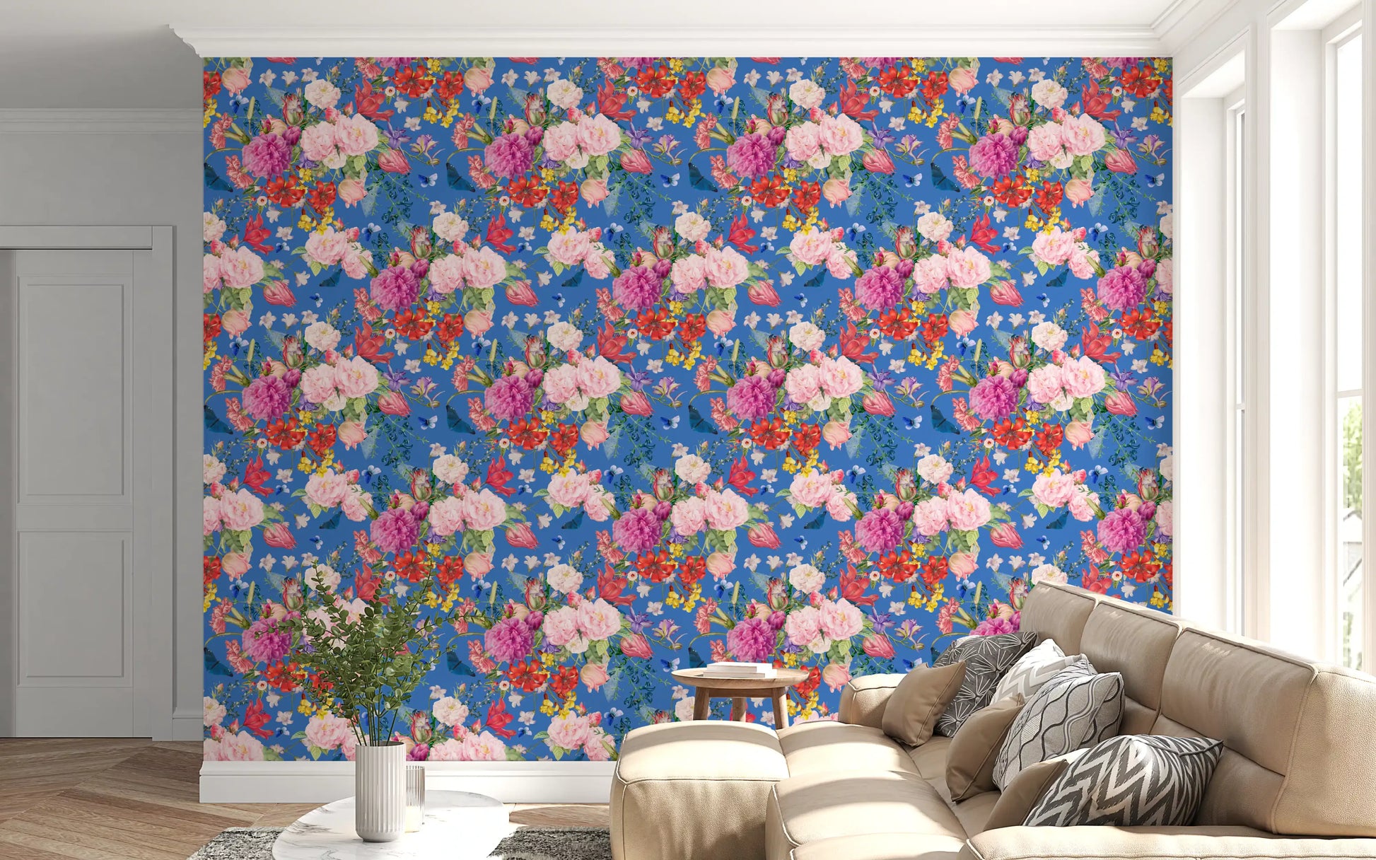 Vintage Botanical Floral Symphony Wallpaper⁠