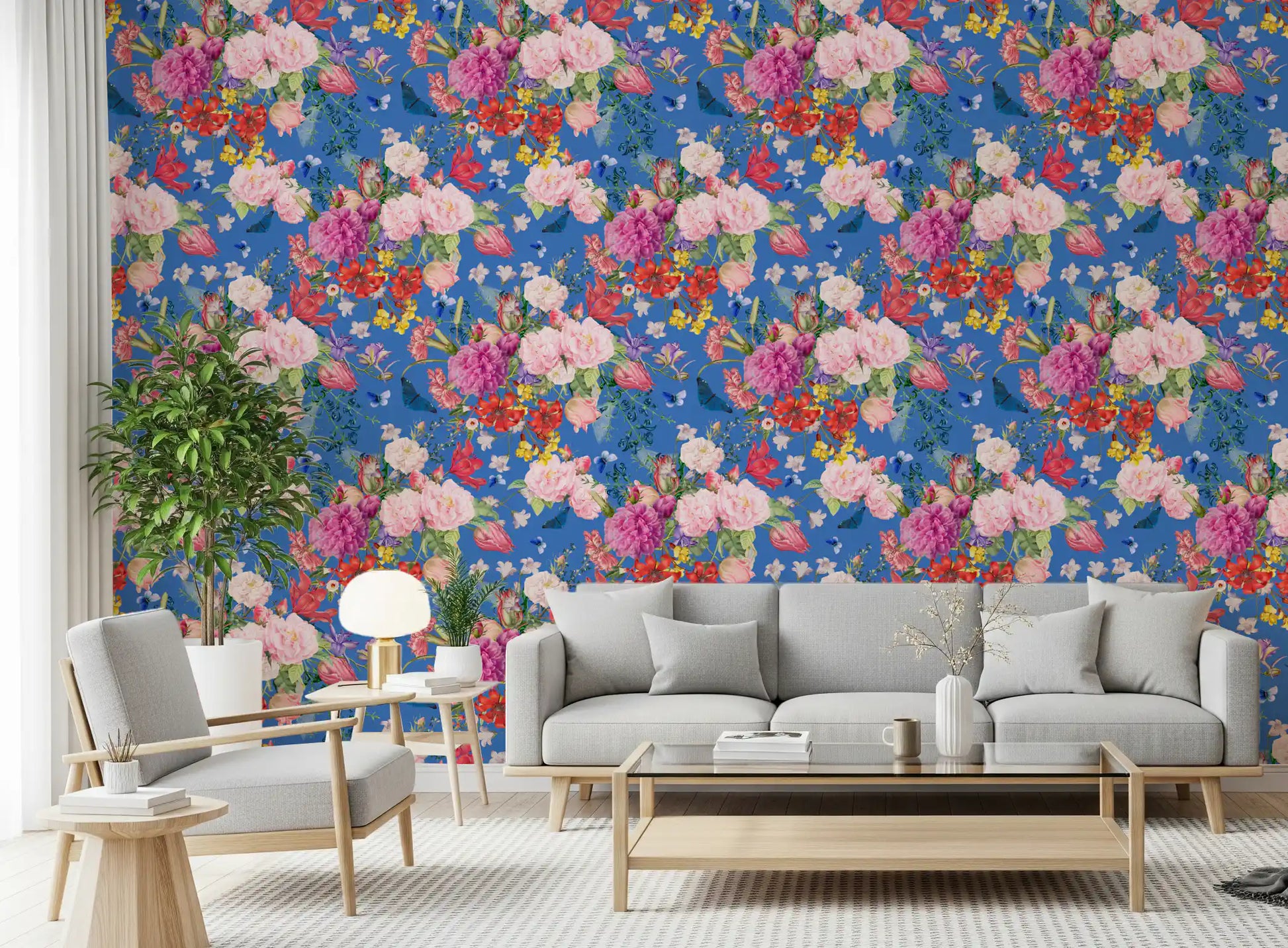 Vintage Botanical Floral Symphony Wallpaper⁠