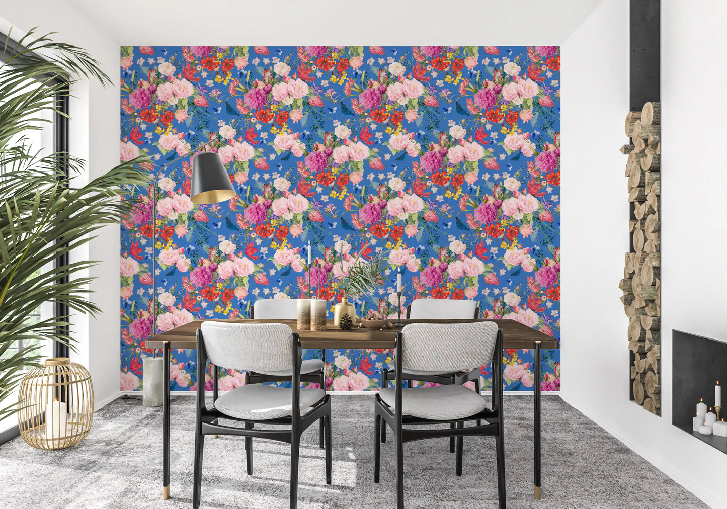 Vintage Botanical Floral Symphony Wallpaper⁠