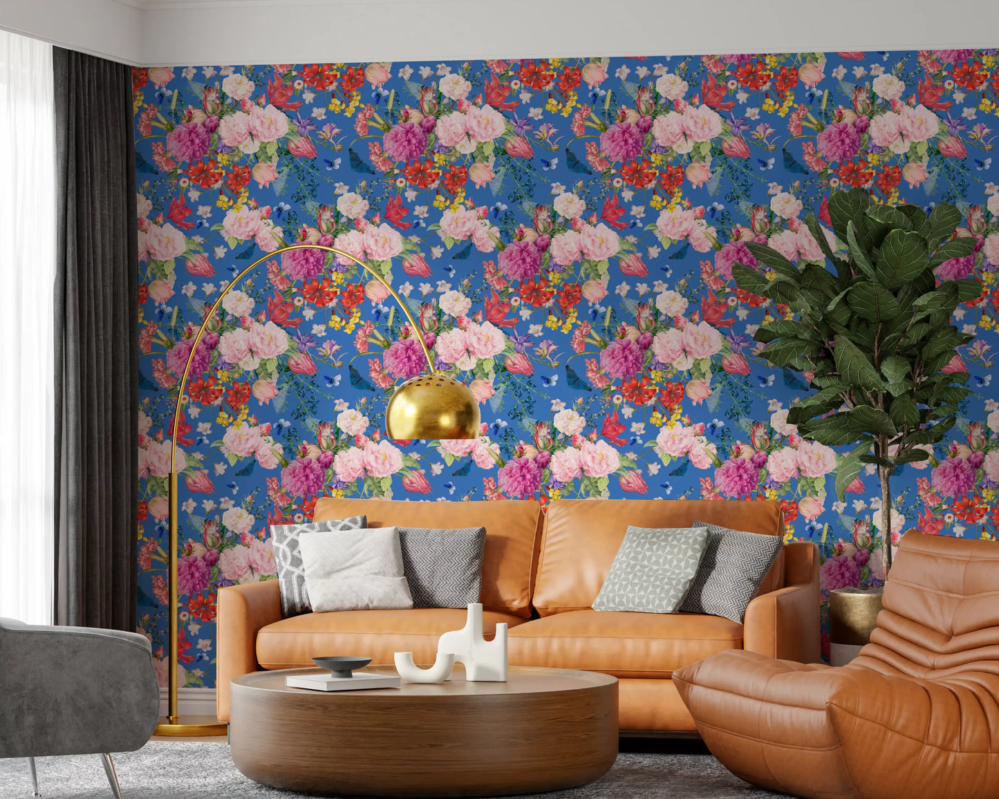 Vintage Botanical Floral Symphony Wallpaper⁠