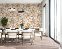 Muted Meadow Botanical Illustration Wallpaper⁠
