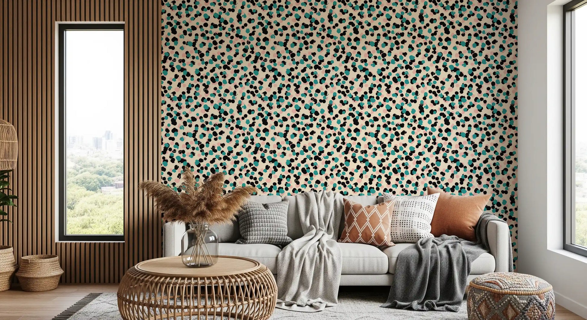 Textured Spotty Modern Pattern Wallpaper⁠