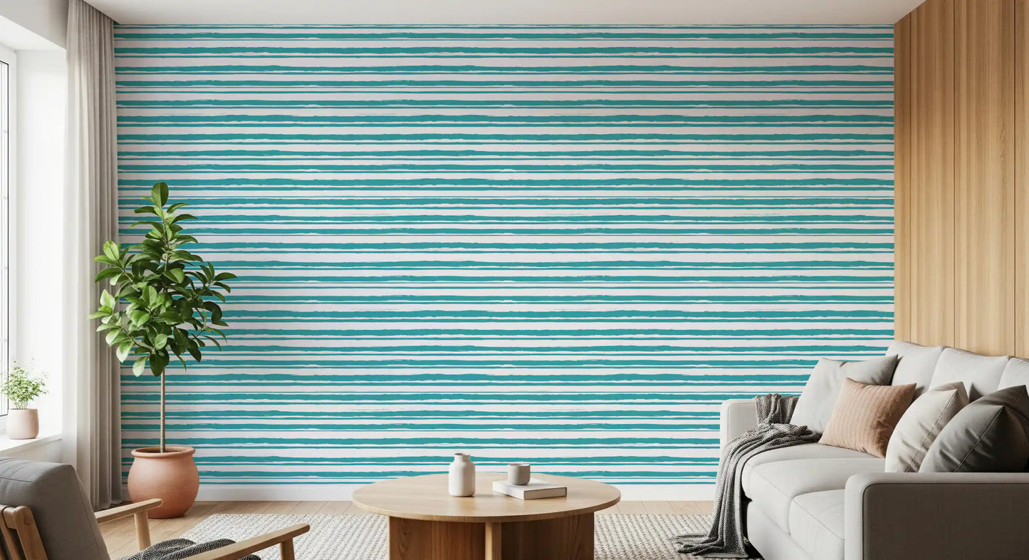 Organic Teal Stroke Texture Wallpaper⁠