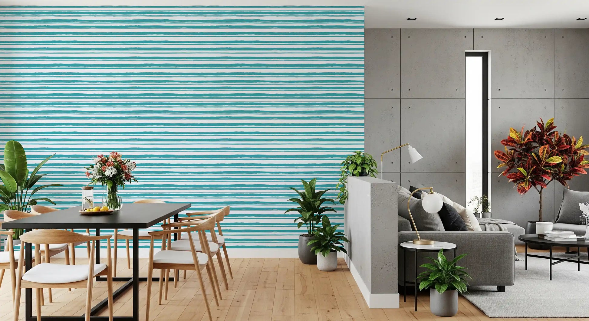 Organic Teal Stroke Texture Wallpaper⁠