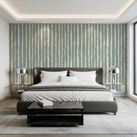 Organic Sage Green Line Pattern Wallpaper⁠