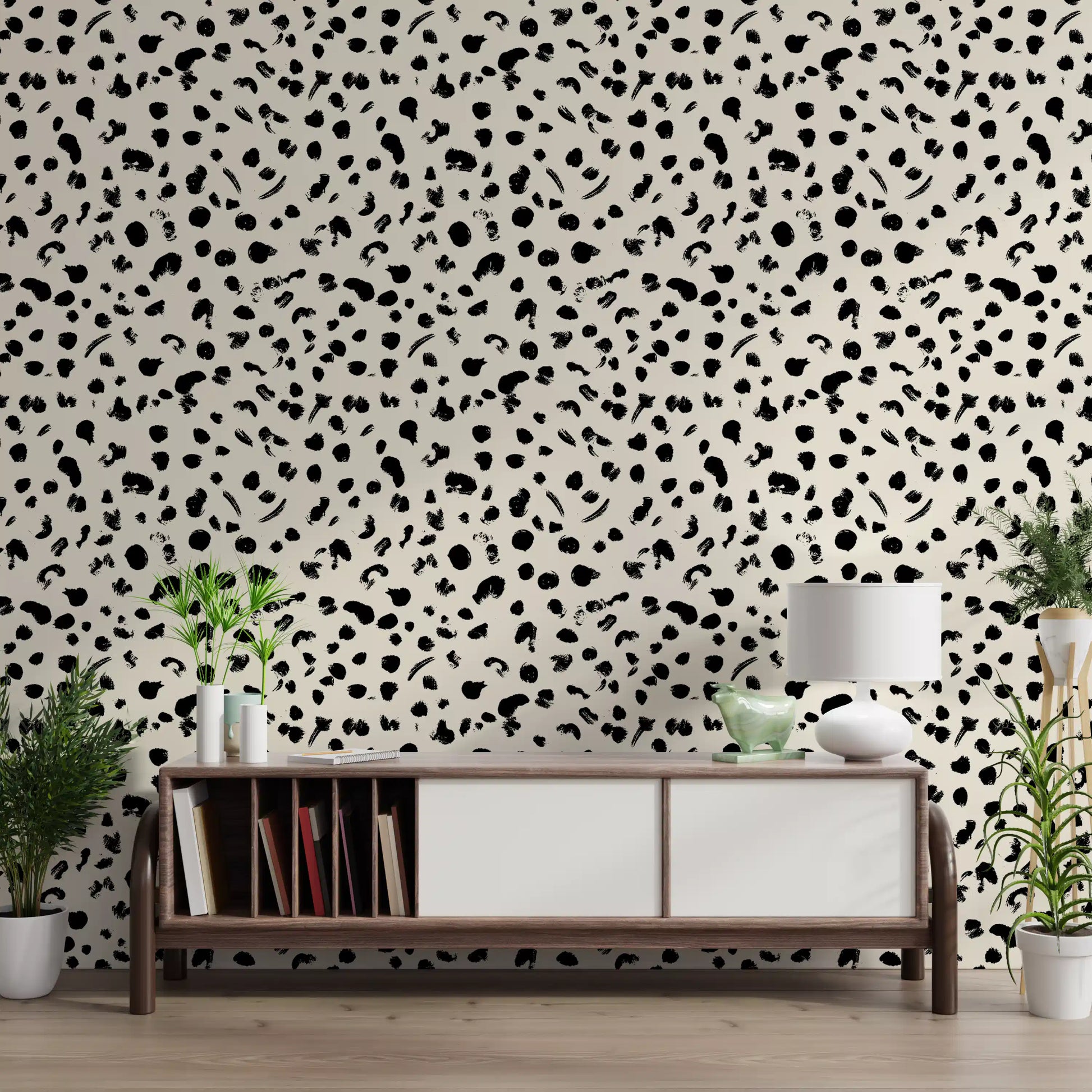 Minimalist Monochrome Brush Marks Wallpaper⁠