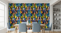 Eclectic Multicoloured Brushwork Art Wallpaper⁠