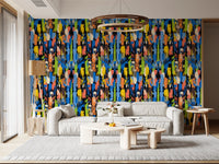 Eclectic Multicoloured Brushwork Art Wallpaper⁠