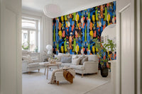 Eclectic Multicoloured Brushwork Art Wallpaper⁠