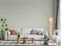 Sage Organic Rhythmic Sketch Wallpaper⁠