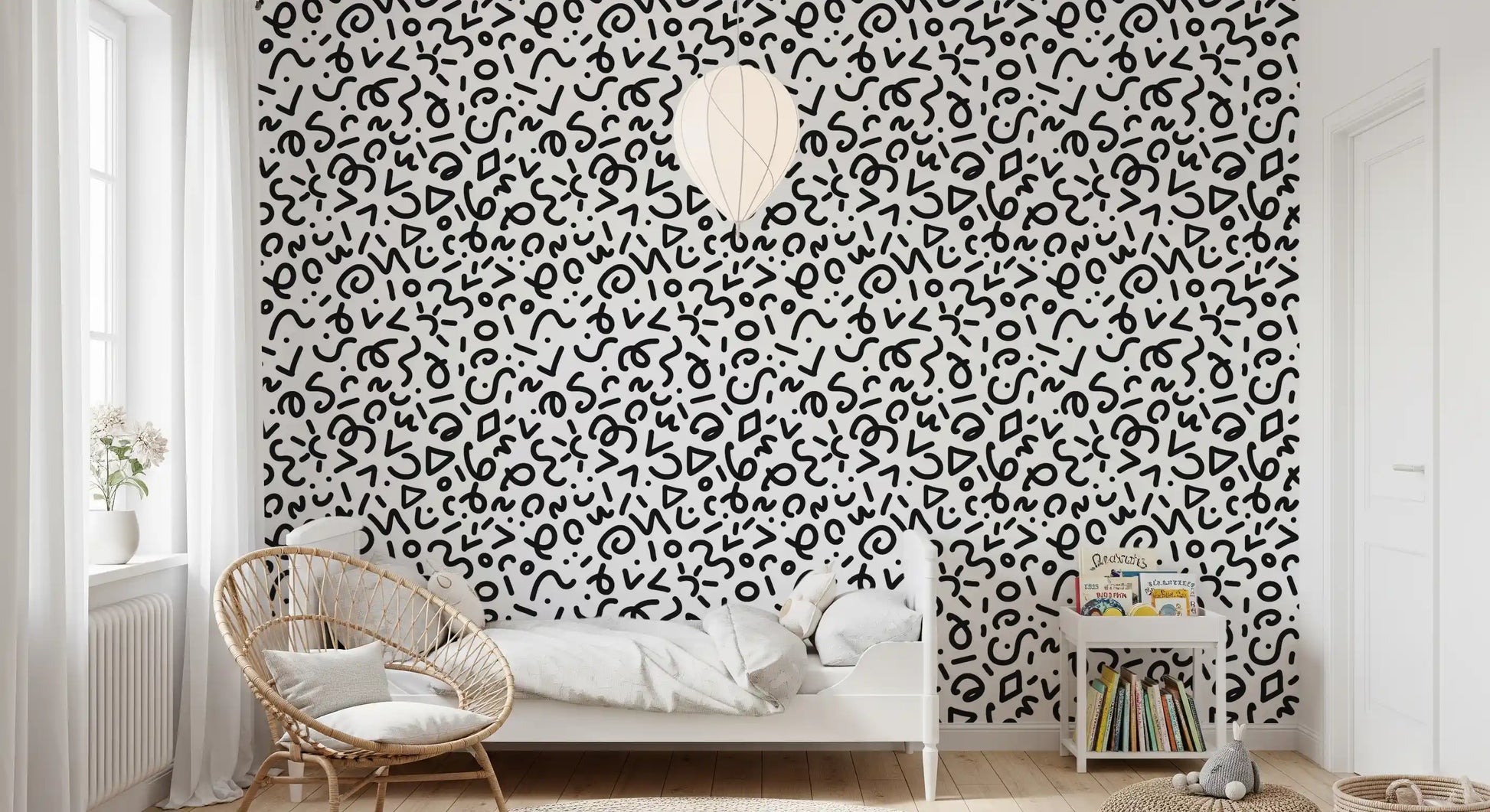 Abstract Monochrome Doodles Wallpaper⁠