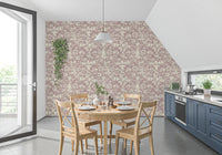 Muted Mauve Botanical Illustration Wallpaper⁠