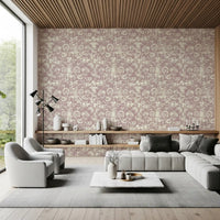 Muted Mauve Botanical Illustration Wallpaper⁠