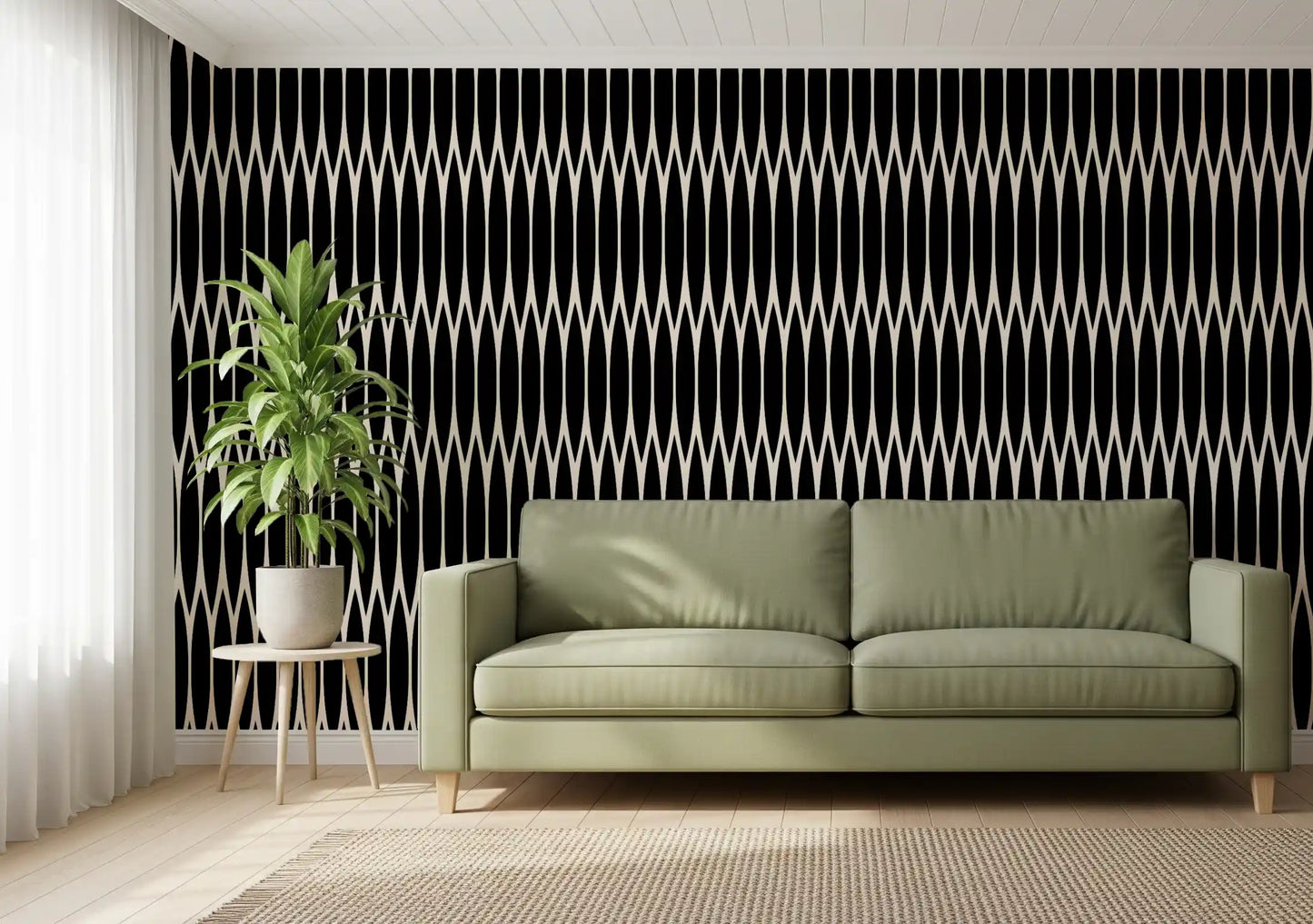 Minimalist Vertical Geometric Lattice Wallpaper⁠