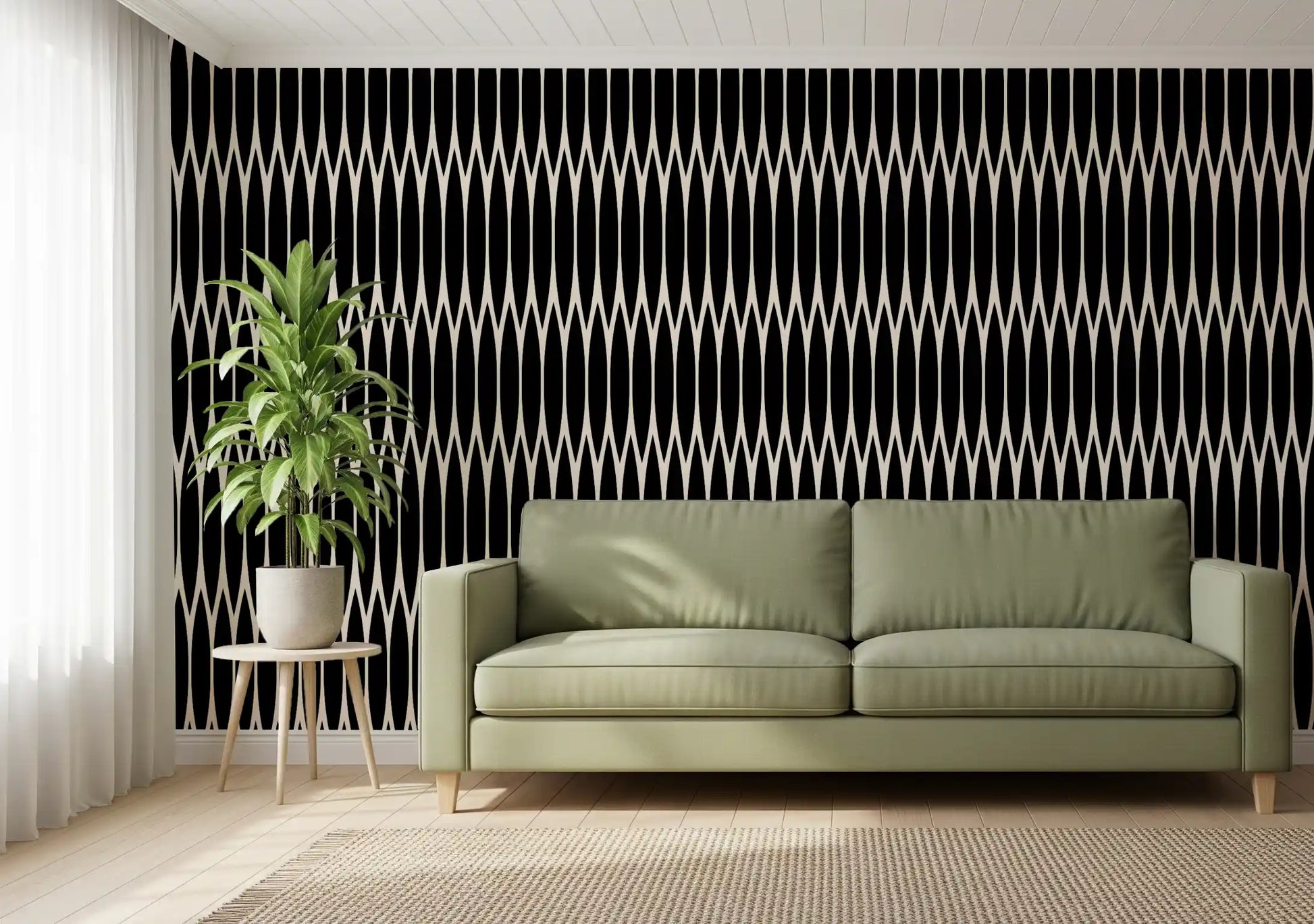 Minimalist Vertical Geometric Lattice Wallpaper⁠
