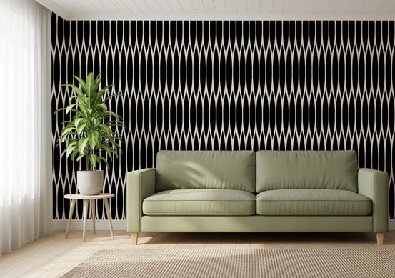 Minimalist Vertical Geometric Lattice Wallpaper⁠