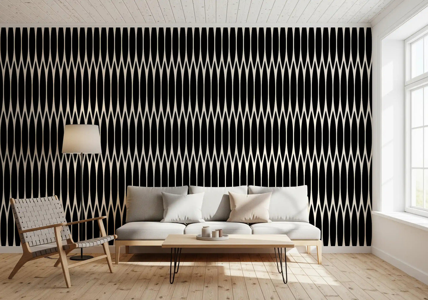 Minimalist Vertical Geometric Lattice Wallpaper⁠