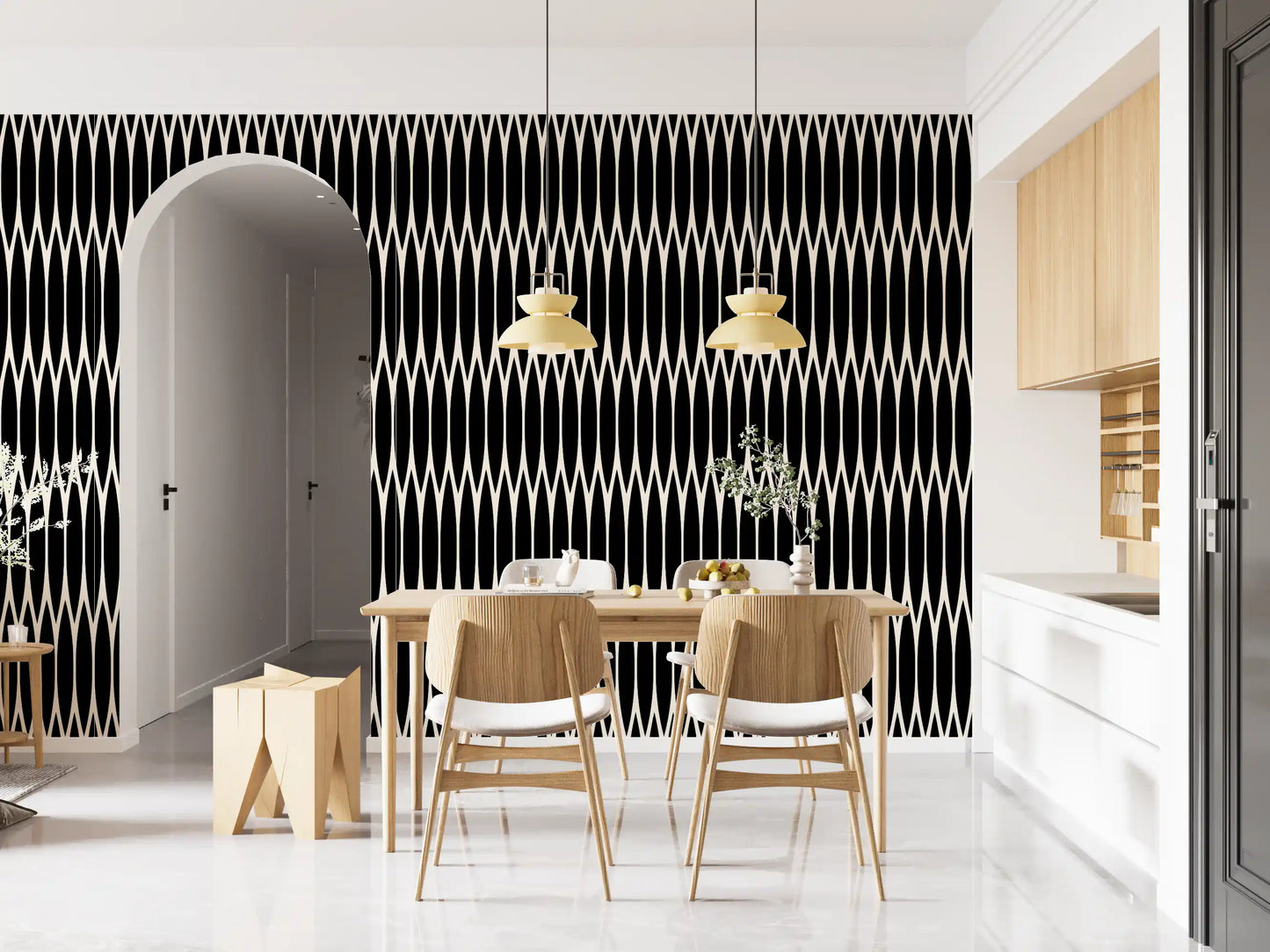 Minimalist Vertical Geometric Lattice Wallpaper⁠
