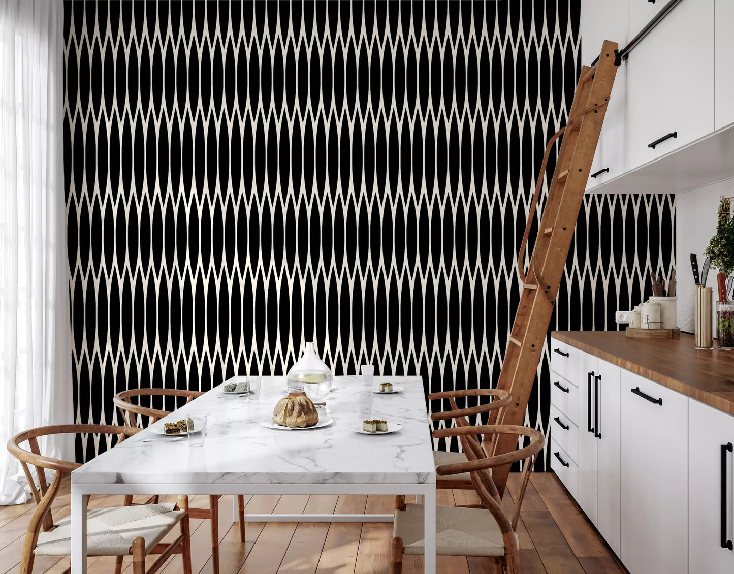 Minimalist Vertical Geometric Lattice Wallpaper⁠