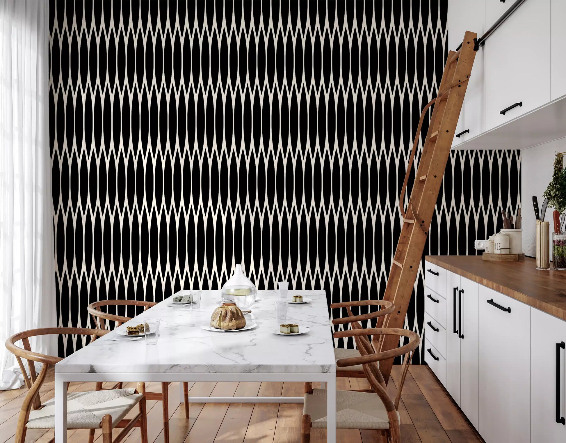 Minimalist Vertical Geometric Lattice Wallpaper⁠